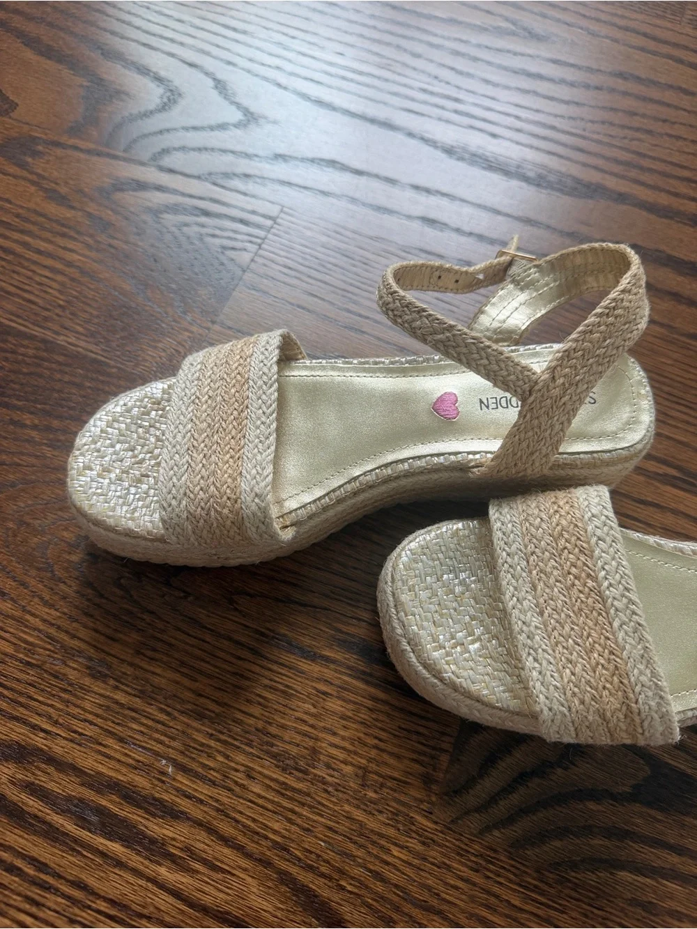 Steve Madden Beige Espadrille Platform Sandals for Kids